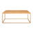 48" Gold And Brown Leather Rectangular Coffee Table