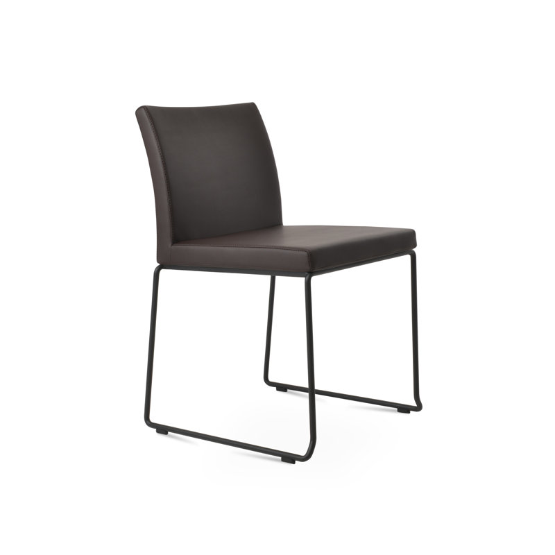 Chaise empilable Aria, Noir, noir, noir, noir, Matériau en microfibres de polyester et de polyur