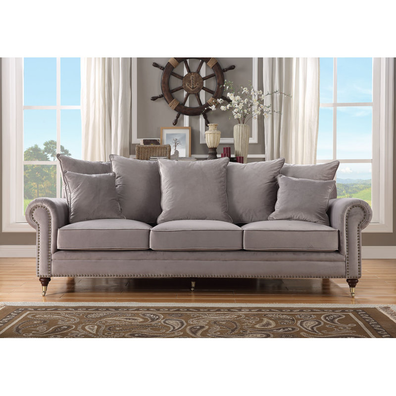 Hampton Velvet Sofa, Grey