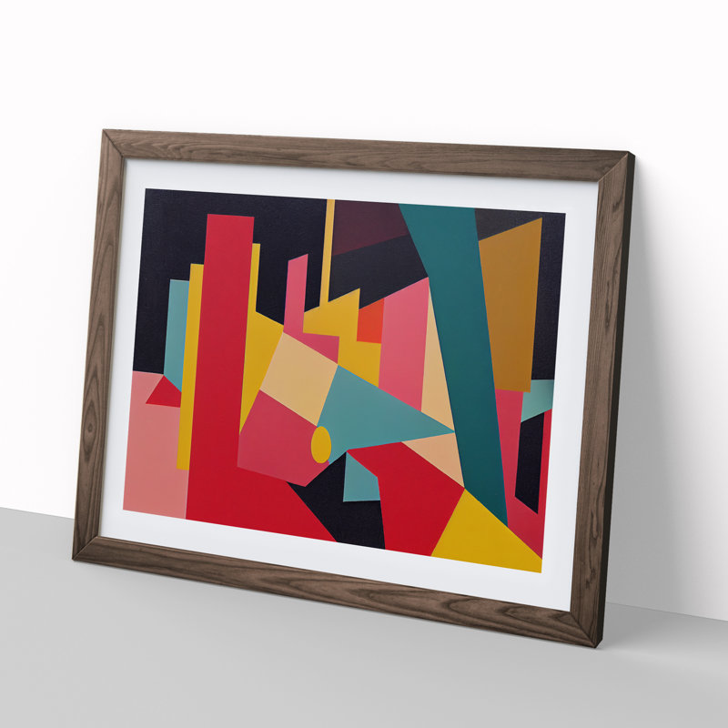 Abstract Shapes Vol.6 - Framed Print, 46cm H x 64cm W x 2cm D, Walnut