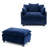 39.4" Modern Accent Chair with Ottoman, Living Room Club Chair Chenille Upholstered Armchair , Reading Chair for Bedroom, Beige Chenille-605528275