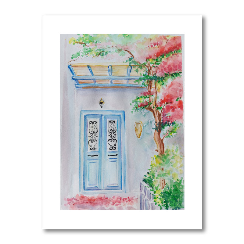 Illustration florale de porte - peinture, H 20 po x l 12 po x P 1 po, Toile tendue