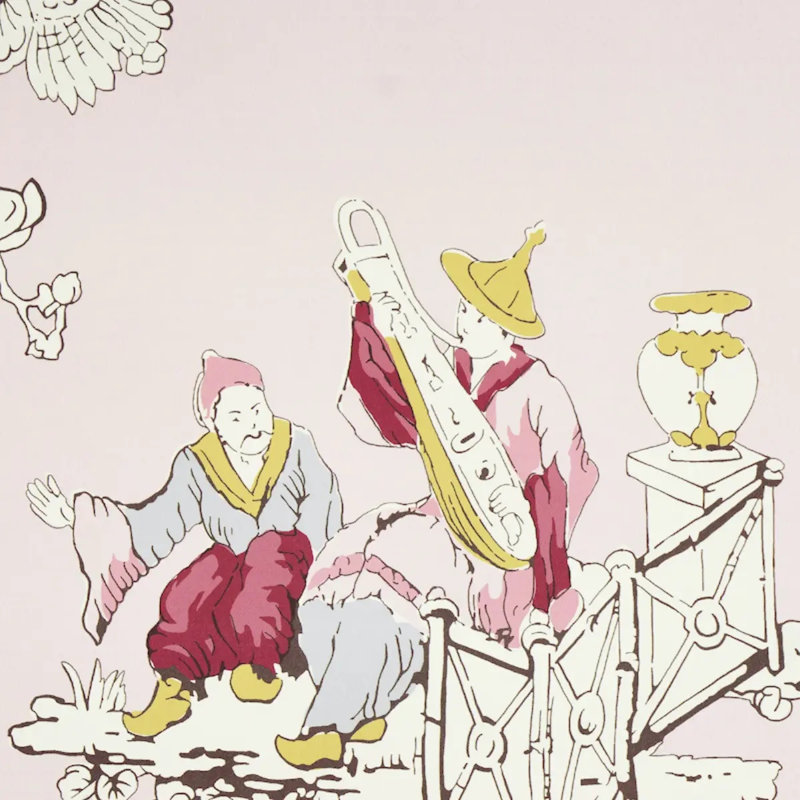 Chinoiserie Moderne Wallpaper, Pink