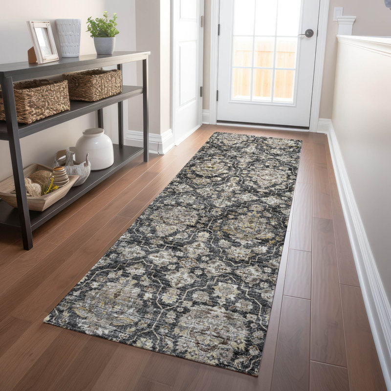 Premium Machine Washable Alliah AMF94 Gray Rug, Runner 2'3" x 7'6"