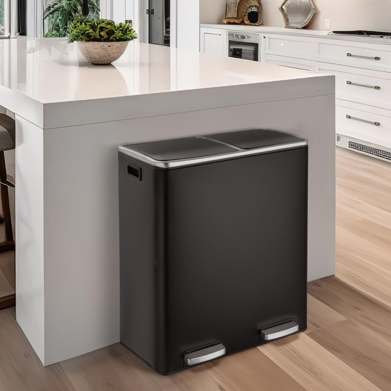 Step On Kitchen Trash Can - 60L, Black