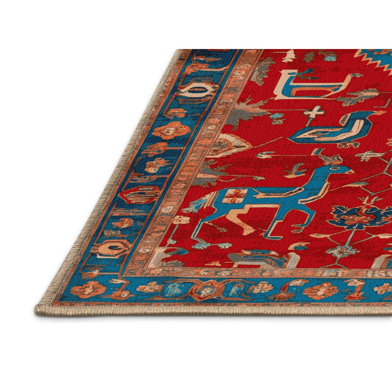 Tapis brun lavable à la machine, Carré 6 pi