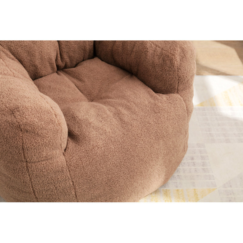 Fauteuil à billes 39,37 po Almon, Tissu café Teddy