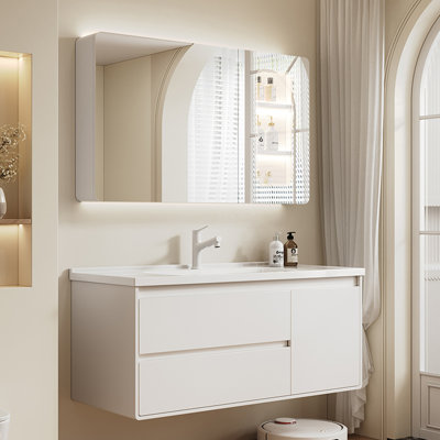 Modern minimalist cream style bathroom cabinet