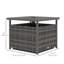 Table basse en rotin avec trou pour parasol gris