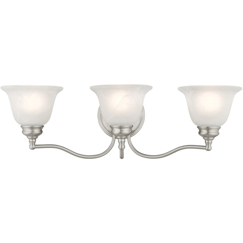 Éclairage pour meuble-lavabo 3 lumières, Nickel brossé