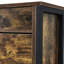 Armoire à chaussures rustique brun avec seau rabattable, 2 couches par seau, pour seaux d'entrée et 1 tiroir, et construction stable