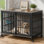Mobilier de cage pour chien avec portes avant et latérales, chenil robuste pour petits, moyens et grands chiens