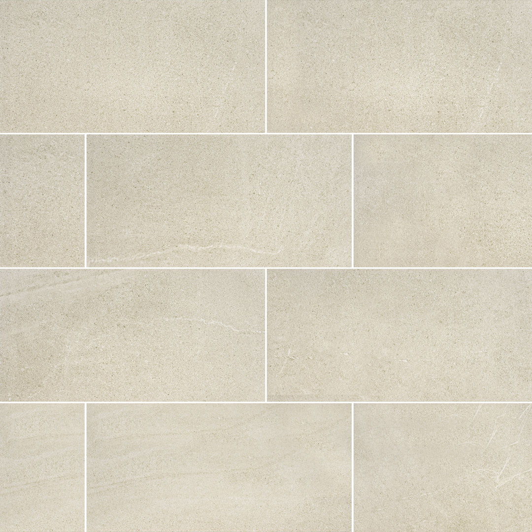 Milena 12 in. x 24 in. Matte Porcelain Stone Look Floor and Wall Tile Ackland 