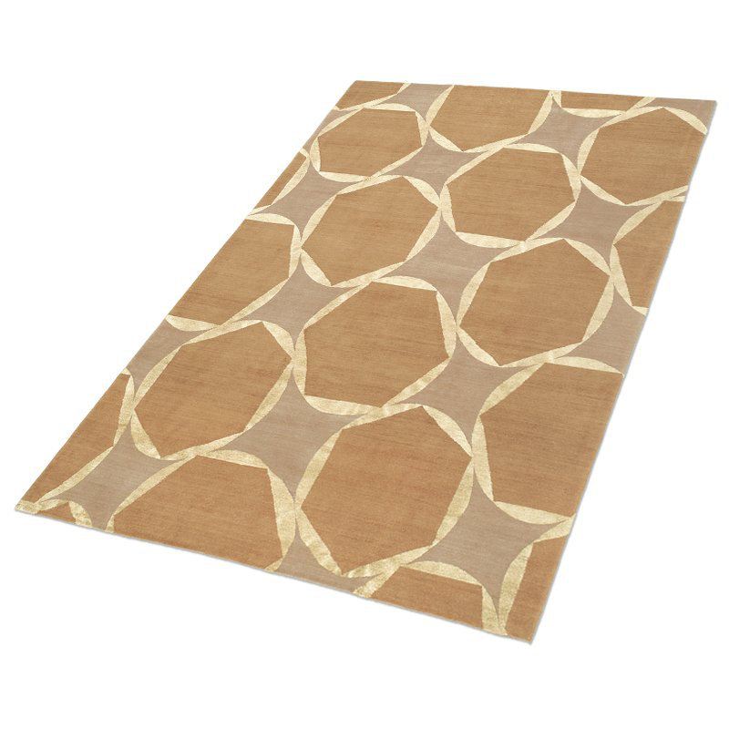 Tranquility Geometric Area Rug in Beige/Brown, Rectangle 6' x 9'