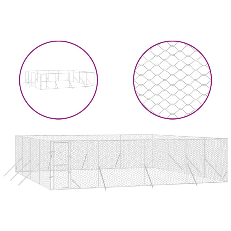 Rhianna 200cm H Metal Yard Kennel With Door, 2m H x 8m W x 8m D