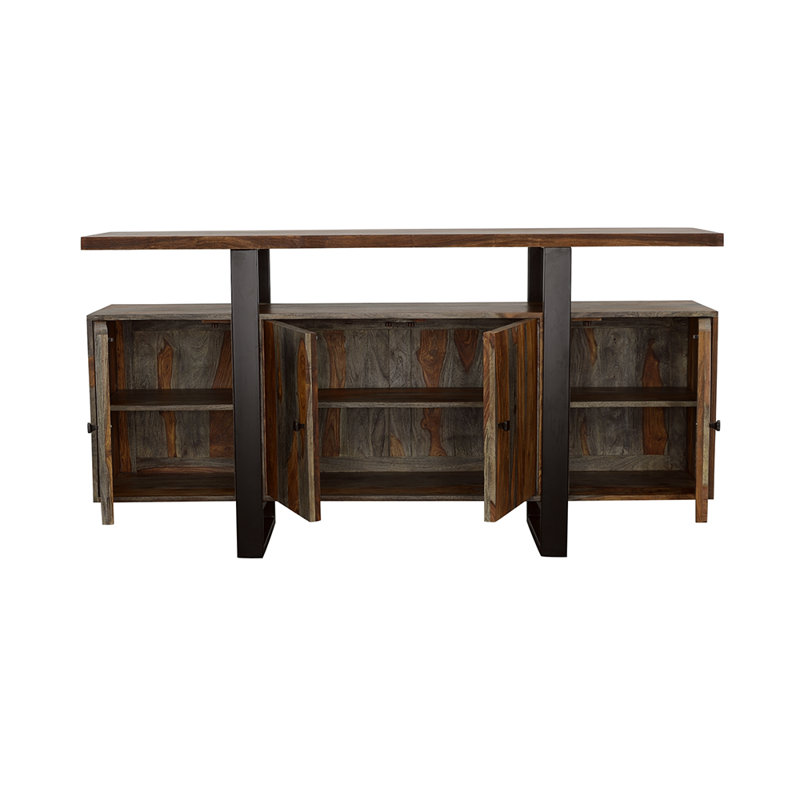 Buffet en bois massif 4 portes Khori