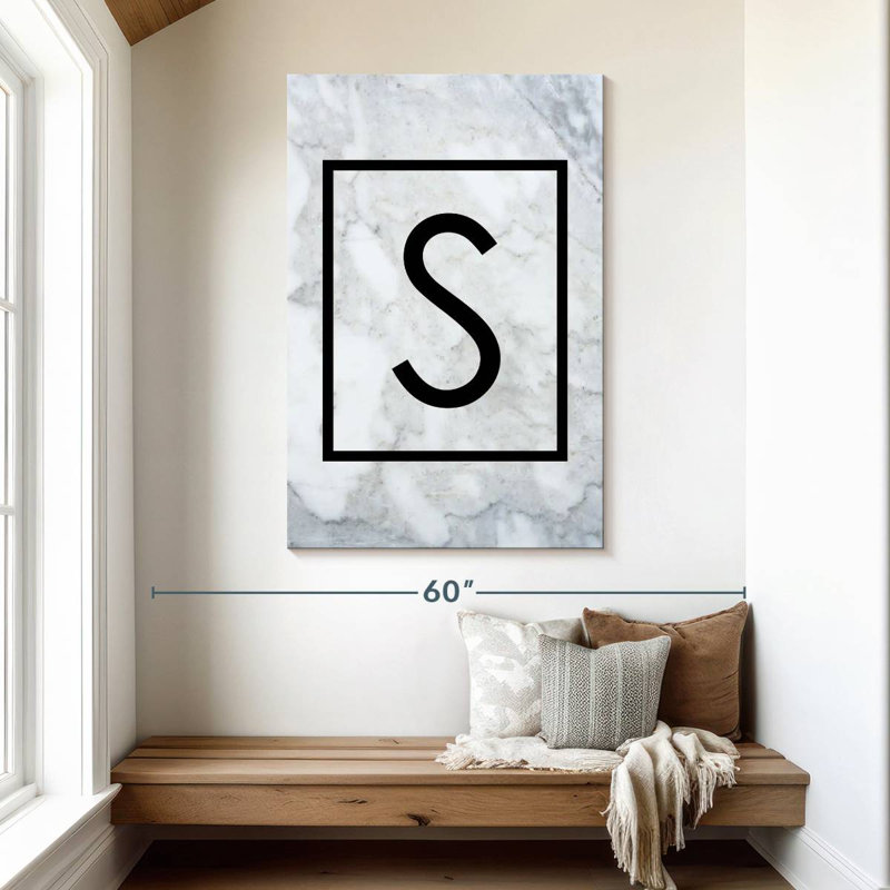 Marbre lettre S, H 48 po x l 32 po
