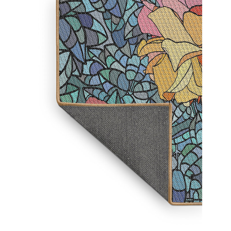 Tapis bleu / brun Power Loom, Rectangle 8 pi x 12 pi