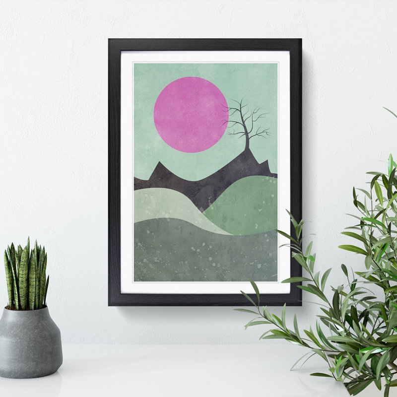 Modern Landscape - Framed Print, 36cm H x 27cm W x 2cm D, Black Framed