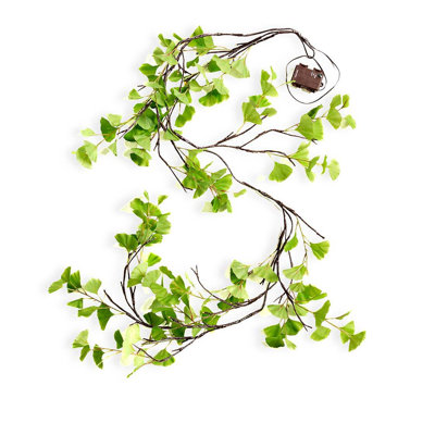 Indoor/ Outdoor Battery-Operated Lighted Ginkgo Garland