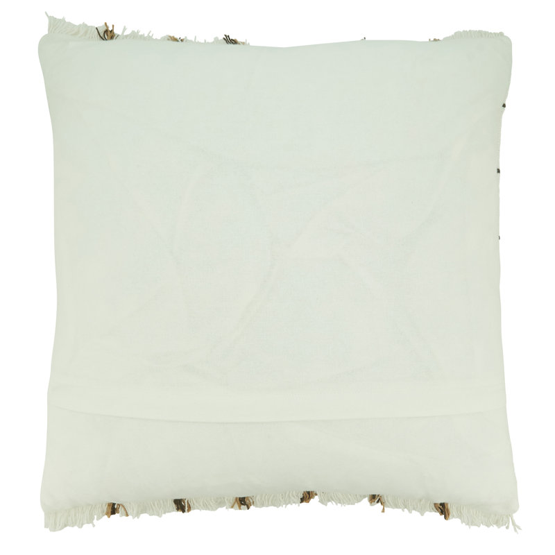 Ivory Striped 23" Square Poly Filled Throw Pillow