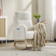 Chaises berçantes modernes et confortables, pieds en bois massif, style blanc chic pour la maison