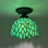Ampoule à DEL Tiffany avec lumières en verre coloré vert l 8 po x P 8 po x H 8 po