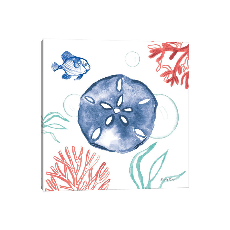 Coastal Jewels IV Coral Cove 1 Piece Painting on Canvas, 66.04cm H x 66.04cm W x 3.81cm D, Wrapped Canvas