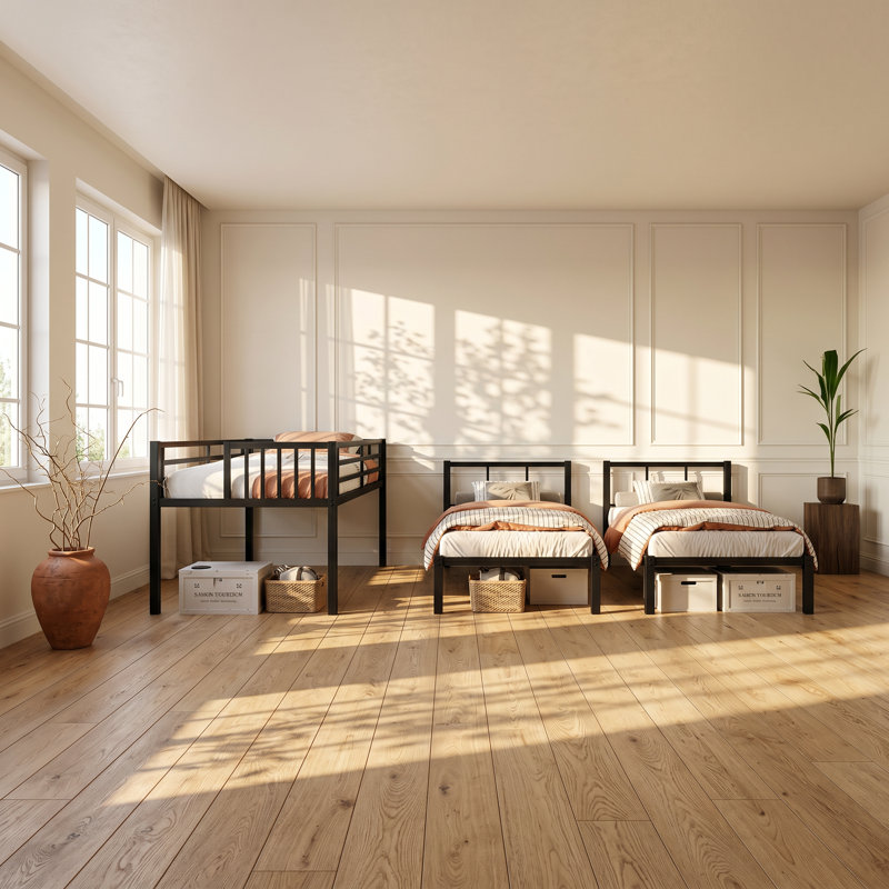 Lit superposé triple en métal Bonwell l 77,56 po x P 92,32 po x H 64,45 po