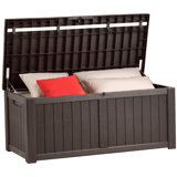 Underyr 55.3'' W 120 Gallons Water Resistant Resin Lockable Deck Box