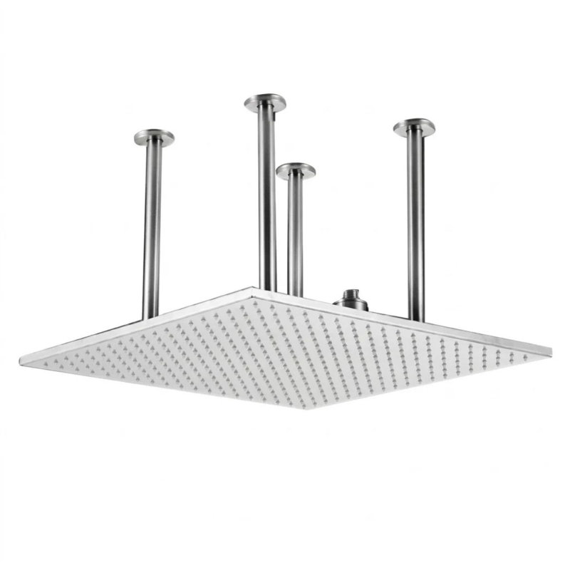 Pommeau de douche plafonnier Hospitality BathSelect 24 po à DEL multicolores alimenté par l'eau, disponible en fini chromé et doré