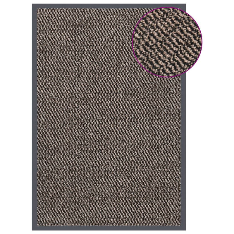 Katerine Non-Slip Geometric Indoor Doormat, Dark Brown, 80cm W x 120cm L