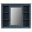 Meuble-lavabo moderne 36 po, armoire à miroir bleue avec lavabo, armoire à 2 portes et tiroirs, fermeture en douceur