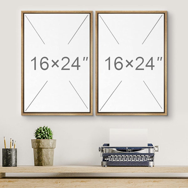 Art Geometric White Frame 16x24 PAIR