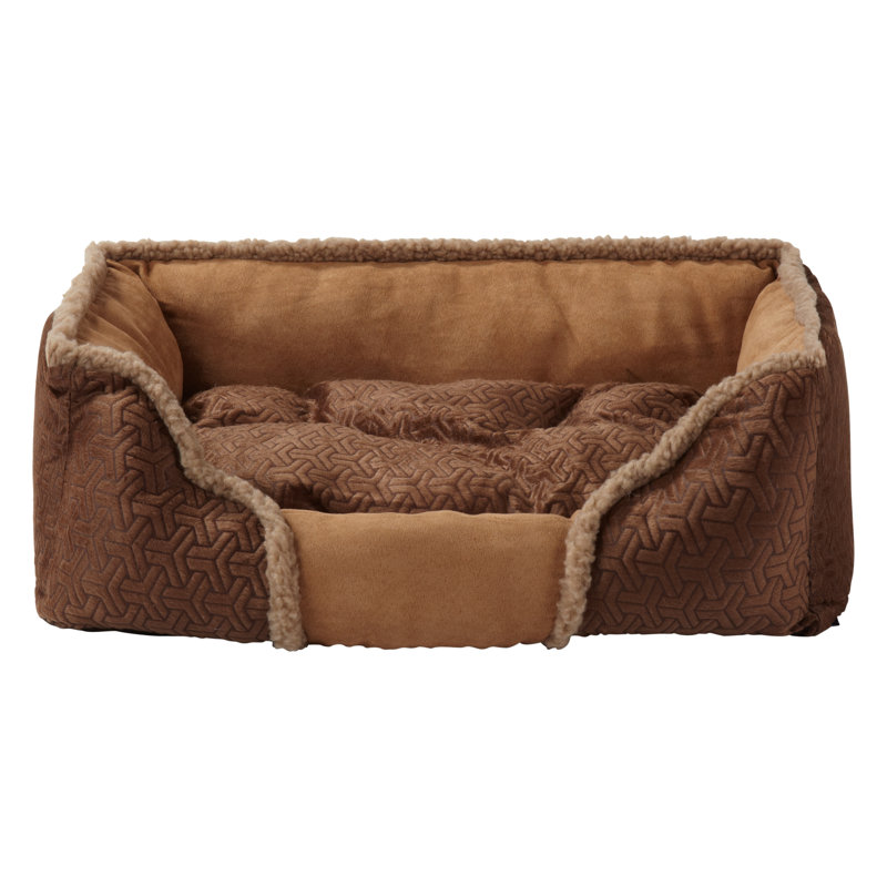 Vandyke Geometric Pet Bed, 18 cm H x 60 cm W x 48 cm D, Brown