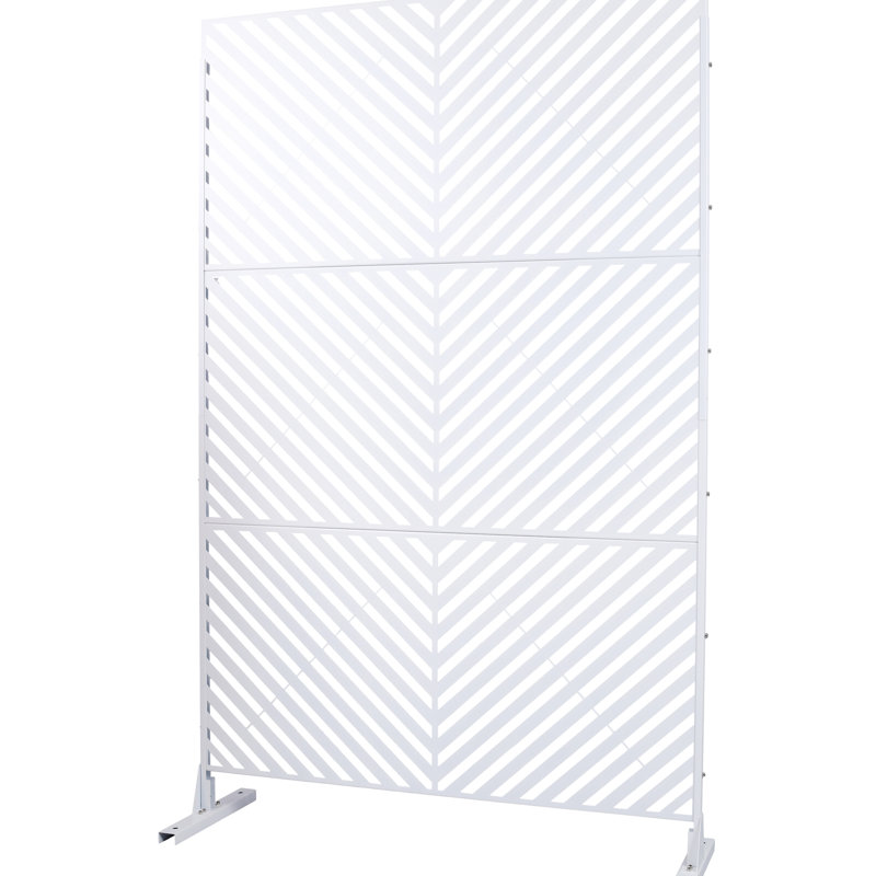 Écrans d'intimité en métal l 76 po H48 po - autoportants pour patio, panneaux de clôture blancs pour l'extérieur, terrasse et intérieur