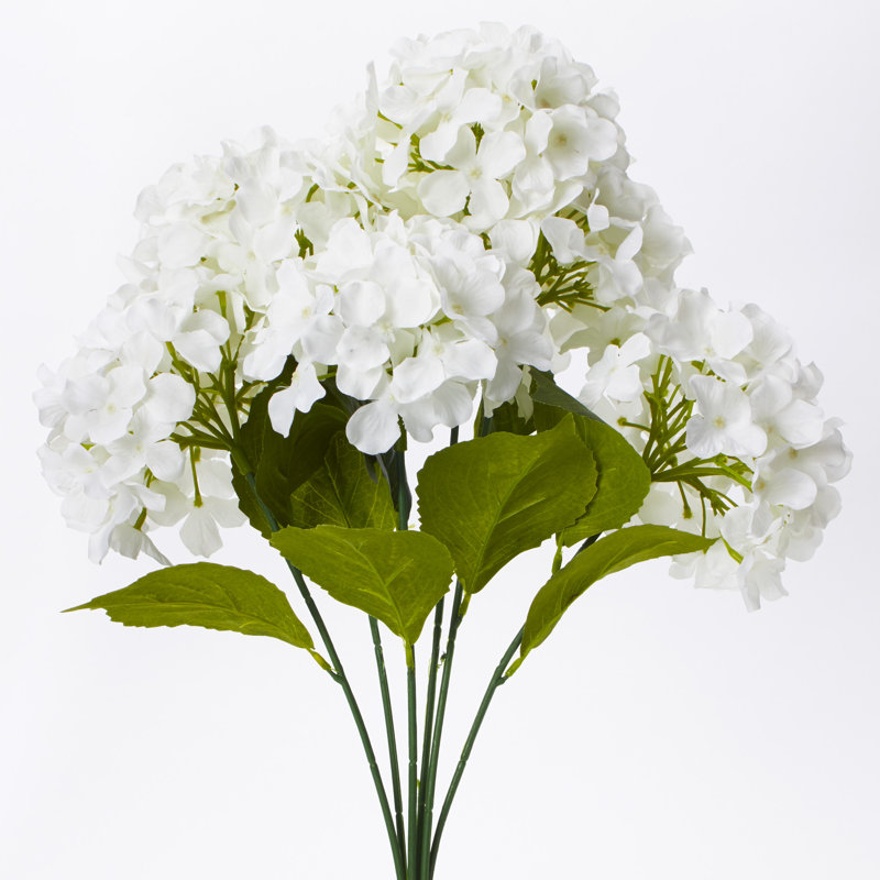 Tige d’hortensias artificielle, blanc
