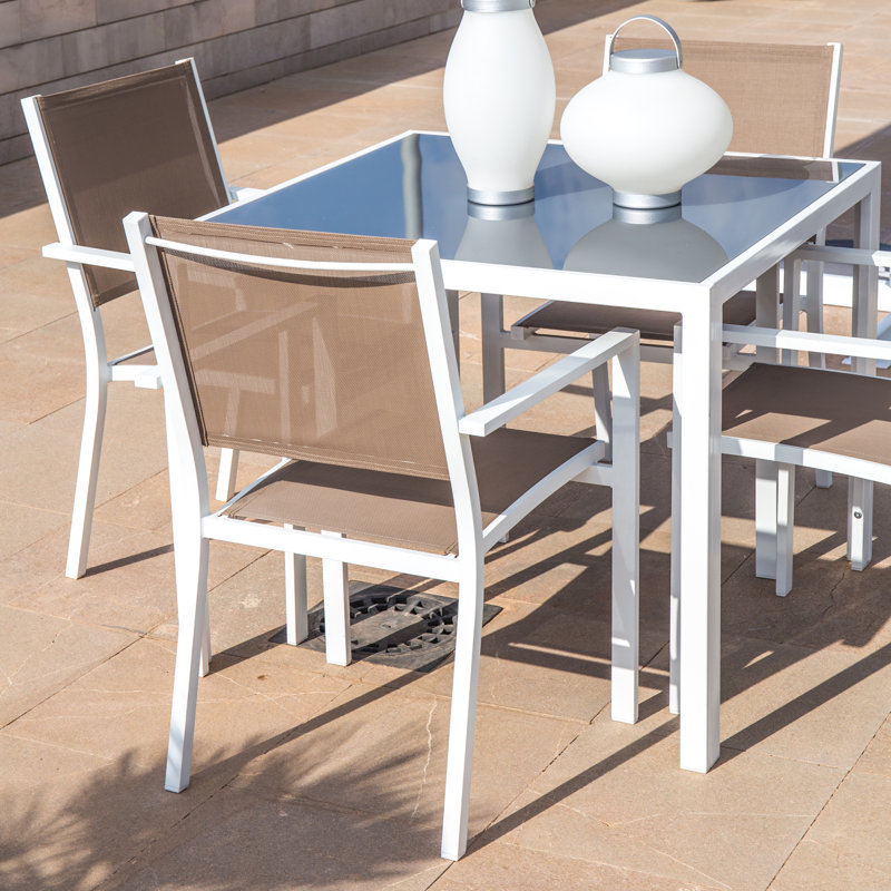 Zuckerman Stacking Patio Dining Armchair with Cushion
