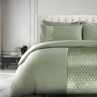 Polyester Geometric Duvet Cover Set with Pillowcases
