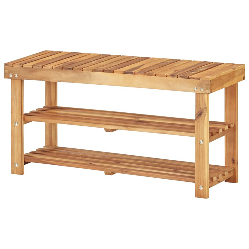Shoe Rack 90x32x46 cm Solid Acacia Wood