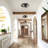 3-Light Black Finish Industrial Semi-Flush Mount Light