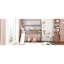 Lit mezzanine simple avec glissade en gris - amusant et divertissant. Structure en bois sécuritaire pour. Aire de jeu fantaisiste-1799294415