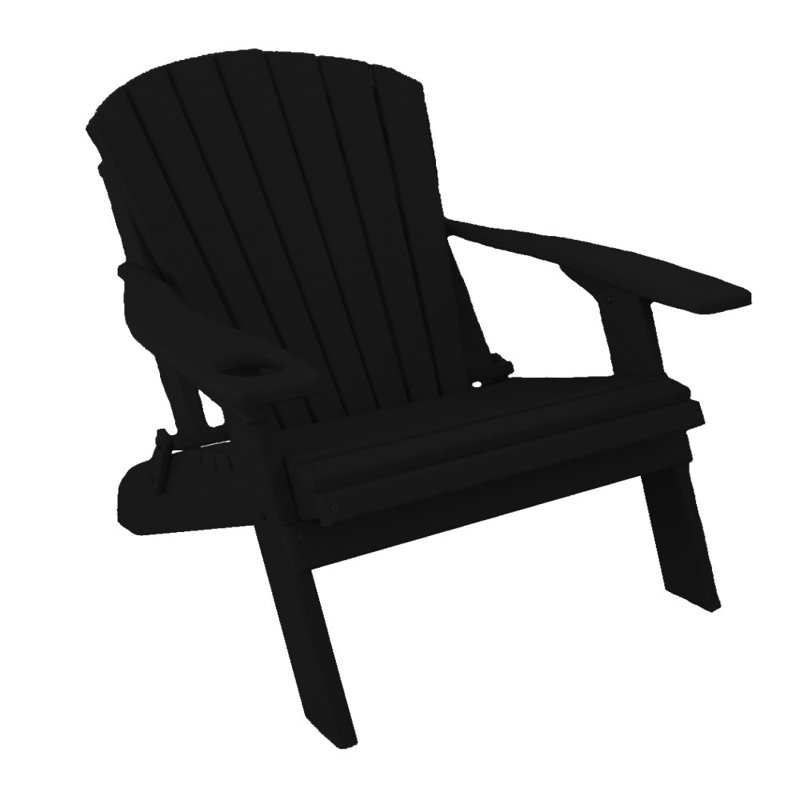 Foldable Outdoor Adirondack Chair, Black
