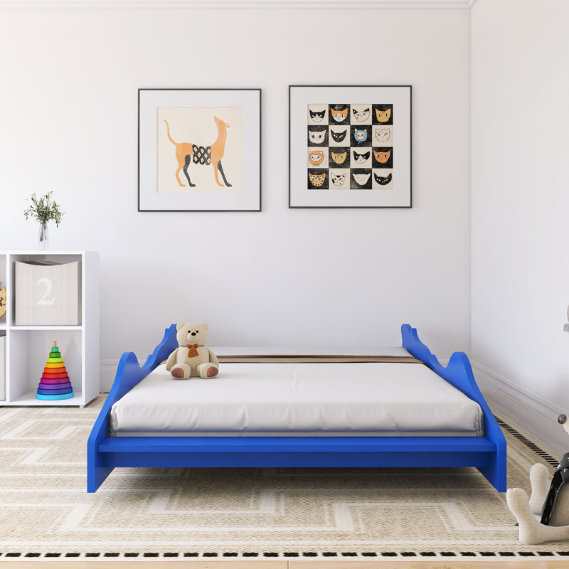  Lit plateforme avec roulettes Race, Bleu, Double