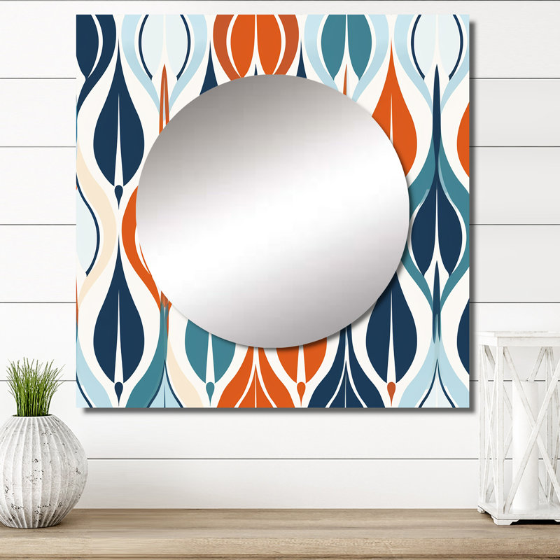 Camylah - Symphonie botanique orange et bleue I, 36 po x 36 po