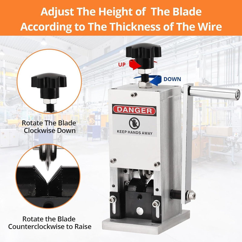 Manual Wire Stripper Machine, 0.06"-1" Wire Cable Stripping Tool
