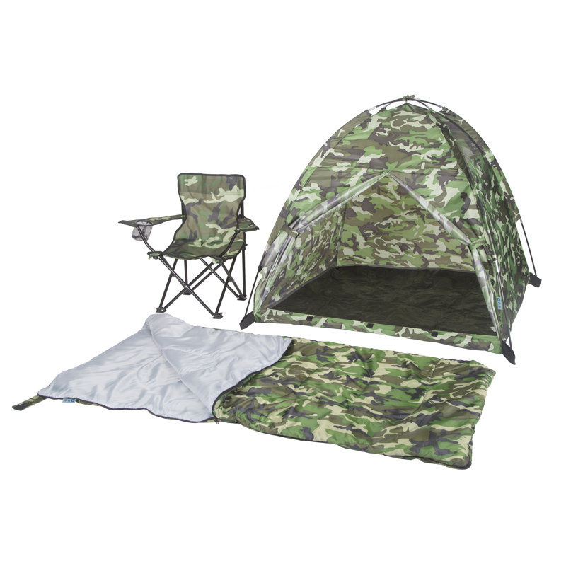 Tente de jeu 3 pièces Camo, Vert