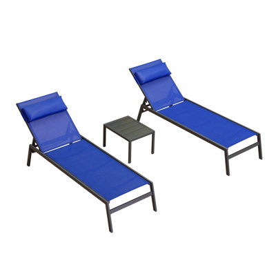 168cm Long Reclining Chaise Lounge Set