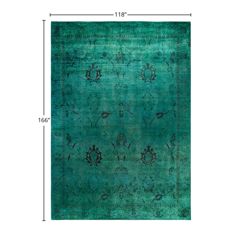 Overyed One-of-a-Kind Rectangle 9'10" X 13'10" Hand Knotted Area Rug