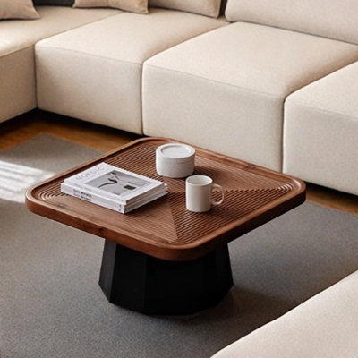 Solid wood coffee table with retro design